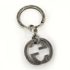 Gucci Key Holder Ring Interlocking G Arabesque SV 925 Silver