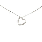 Gucci Heart Motif Diamond Pendant Necklace 18K White Gold — view 2