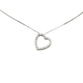 Gucci Heart Motif Diamond Pendant Necklace 18K White Gold