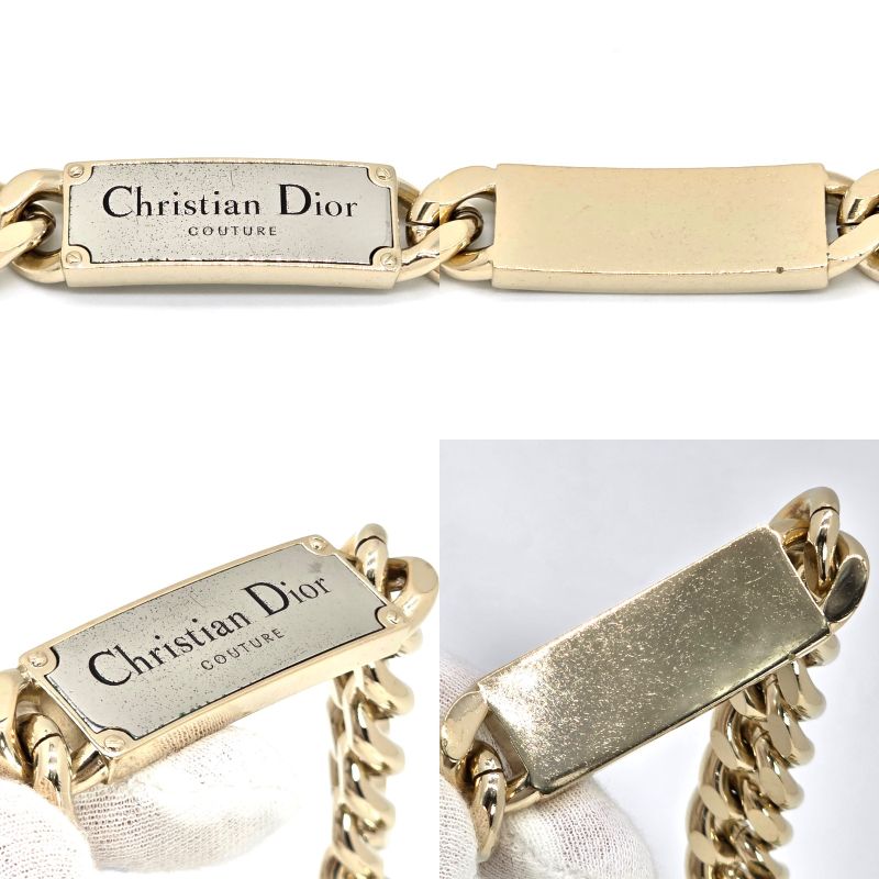 Christian Dior Couture Plate Choker Necklace 48 cm Long Light — view 6
