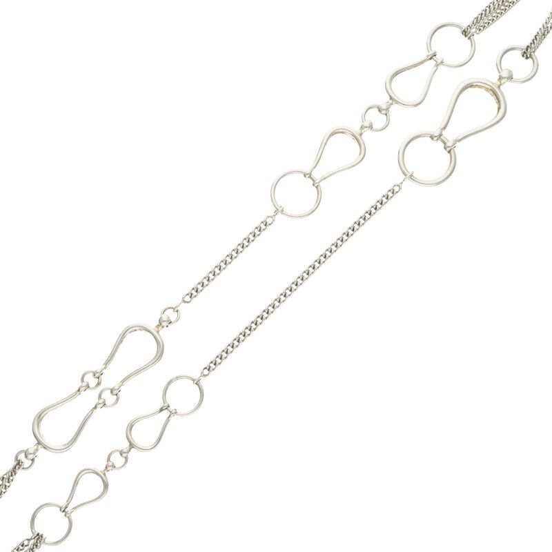 Hermes Horsebit Silver Necklace — view 5