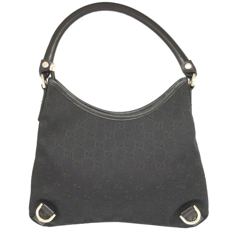 Gucci Abby GG Canvas Leather Hobo Black Shoulder Bag 1650 — view 2