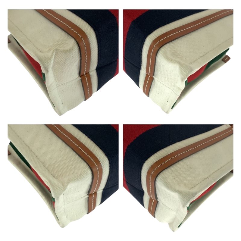 Gucci Interlocking White Brown Gold Hardware Canvas Tote 2-Way — view 3