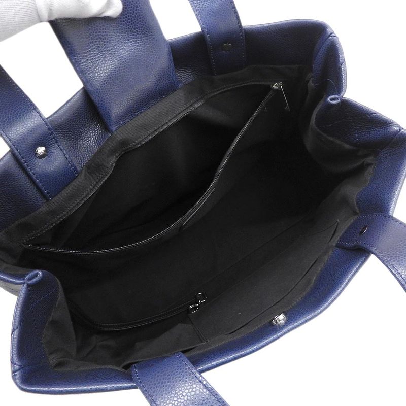 Chanel Caviar Tote Navy Bag — view 6