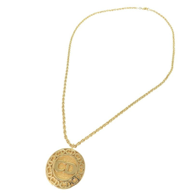 Dior Logo CD Metal Gold Necklace Accessories 1792 — view 2