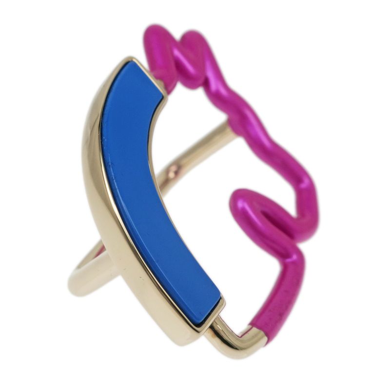 Hermes Scarf Ring Cheval Neon Pink Purple Blue Gold Hardware — view 6