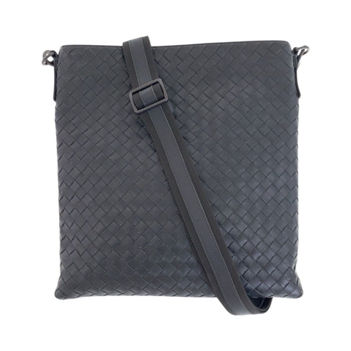 Bottega Veneta Charcoal Gray Leather Shoulder Bag Pochette