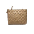 Chanel Caviar Leather Quilted Jumbo CC Logo Medallion Tote