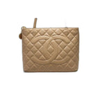 Chanel Caviar Leather Quilted Jumbo CC Logo Medallion Tote
