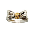 Tiffany & Co Ring Ribbon Motif 18k Yellow Gold 925 Sterling Silver — view 2