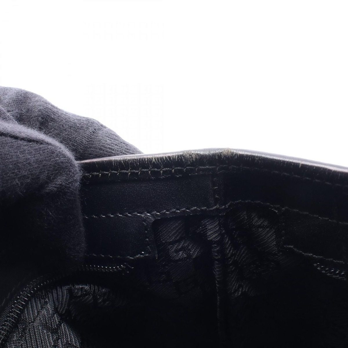 Gucci Tote 019 Black Canvas Leather — view 6