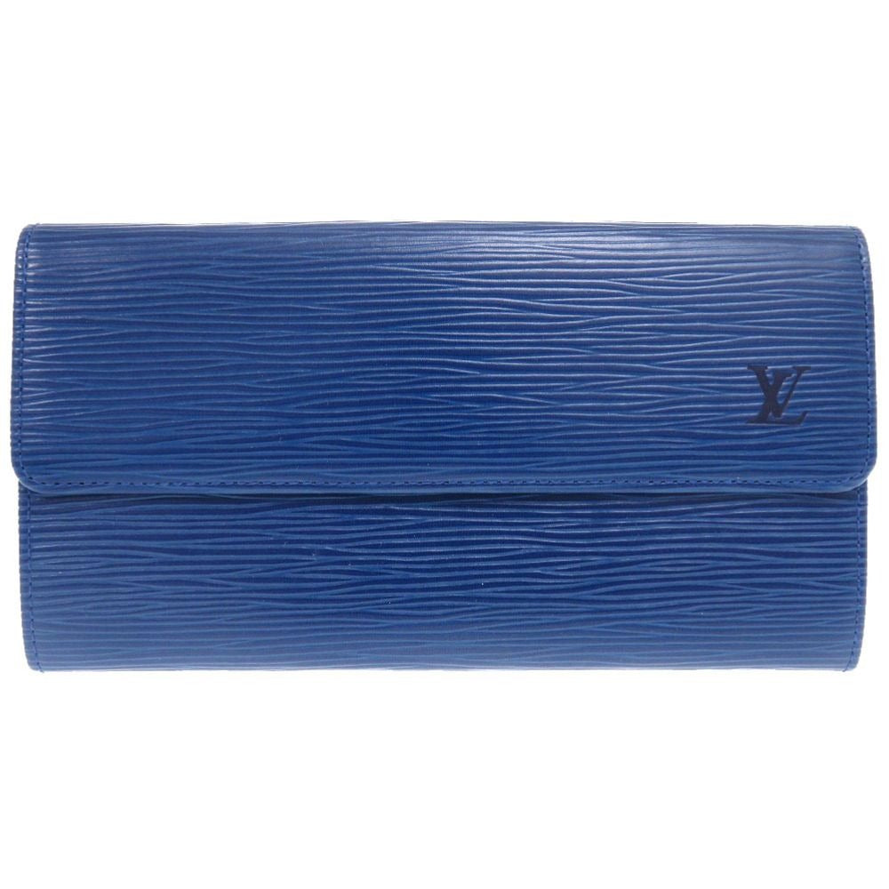 Louis Vuitton Epi Porte Monnaie Cles Bull Blue Bifold Wallet