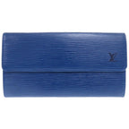 Louis Vuitton Epi Porte Monnaie Cles Bull Blue Bifold Wallet