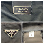 Prada Tessuto Triangle Logo Plate Black Silver Hardware Nylon Shoulder Bag — view 4