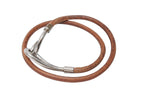 Hermes Jumbo Choker Necklace Bracelet Leather Brown Silver — view 4