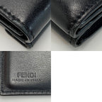 Fendi F's Compact Leather Black Trifold Wallet — view 6