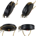 Gucci Round Shape Mini Chain Shoulder Bag Ophidia Black Sherry Line — view 7