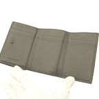 Bottega Veneta Intrecciato Compact Wallet Leather Black Gray Trifold — view 4