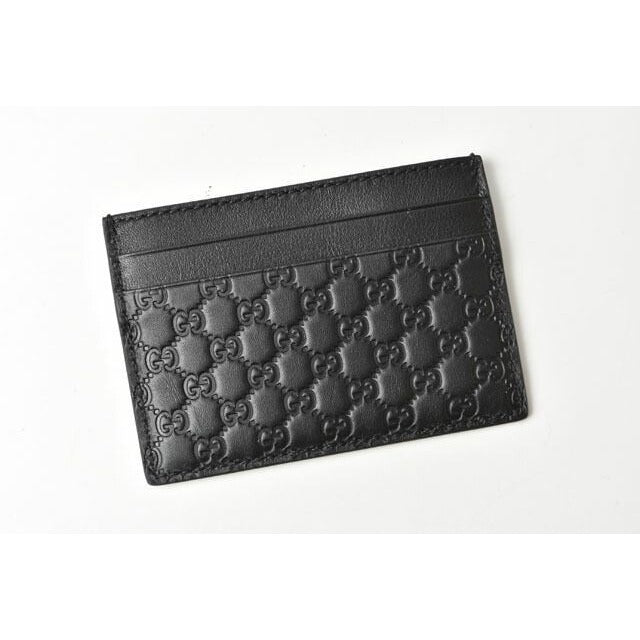 Gucci Card Case Business Holder Micro Guccissima Leather Black — view 2