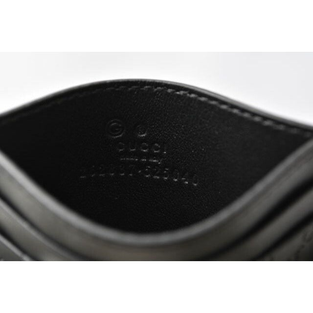 Gucci Card Case Business Holder Micro Guccissima Leather Black — view 4