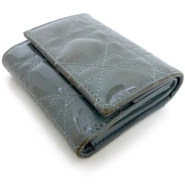 Christian Dior Trifold Wallet Gray Lady Cannage — view 3
