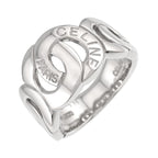 Celine Logo Ring Pt Platinum