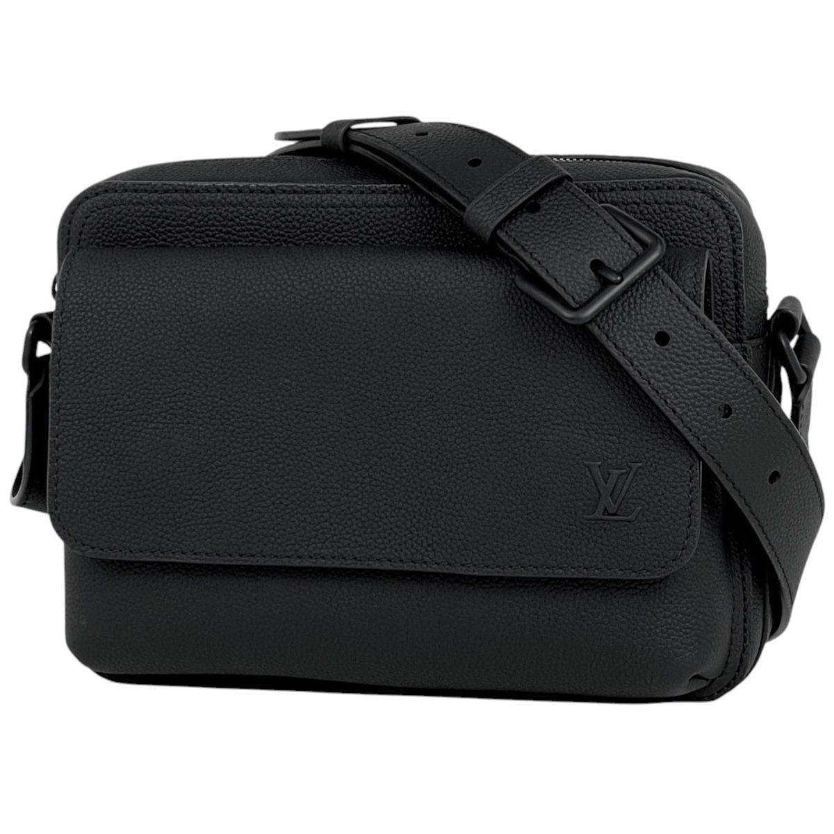 Louis Vuitton Fastline Messenger LV Aerogram Shoulder Bag Leather Noir Black
