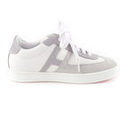 Hermes Boomerang Logo Suede Leather Lace Up Sneakers White Gray 35 — view 6