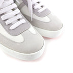Hermes Boomerang Logo Suede Leather Lace Up Sneakers White Gray 35 — view 8