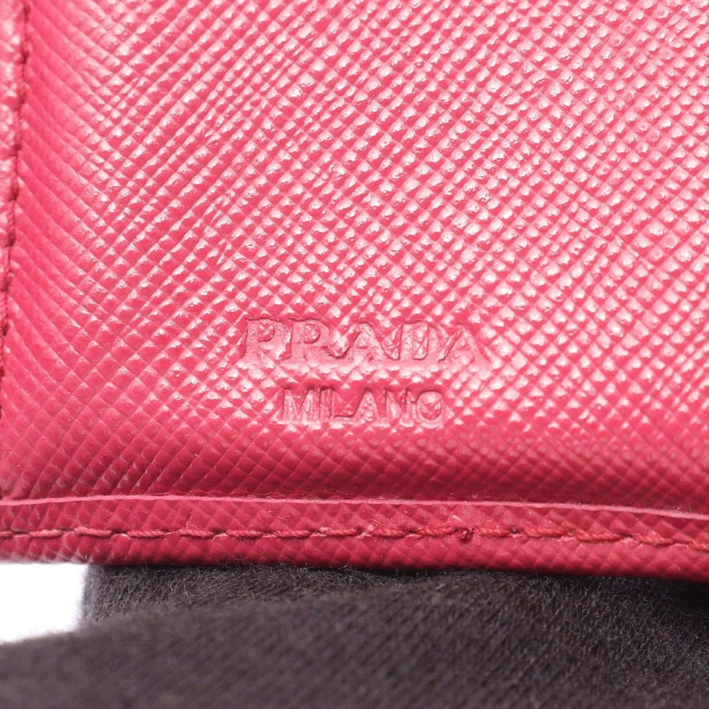 Prada Trifold Wallet Saffiano Magenta Leather — view 5