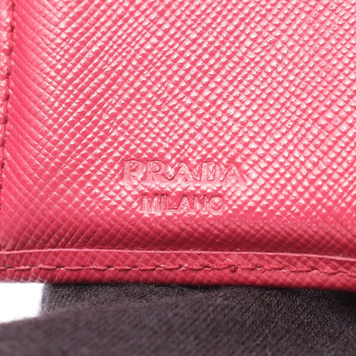 Prada Trifold Wallet Saffiano Magenta Leather — view 5