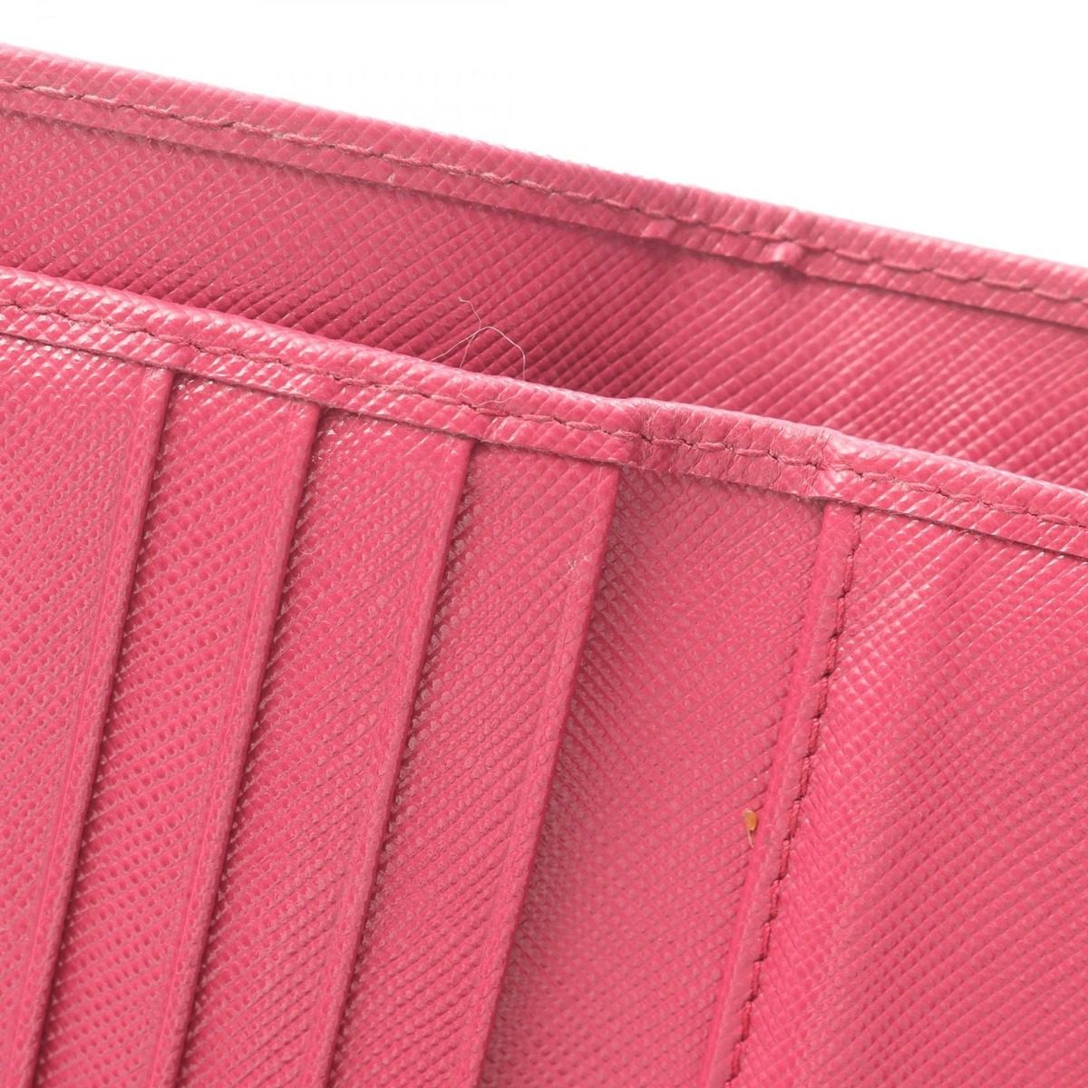 Prada Trifold Wallet Saffiano Magenta Leather — view 6