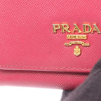 Prada Trifold Wallet Saffiano Magenta Leather — view 7