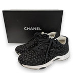 Chanel Coco Mark Print Suede Sneakers Size 42 22AW
