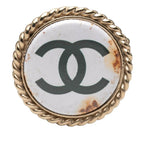 Chanel CC Logo Gold White Plated Shoulder Bag