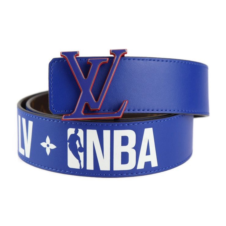 Louis Vuitton NBA Belt Mp278 Monogram Canvas Leather Brown Blue Red Virgil — view 2