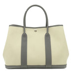 Hermes Tote Bag Garden Party PM 36 Toile Ash Negonda Ecru Grimeyer Silver
