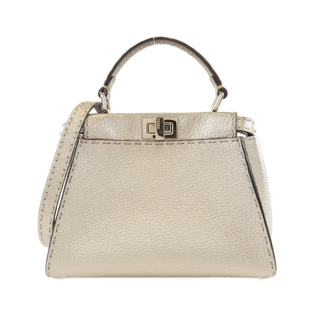 Fendi Selleria Peekaboo Mini Bag Argento