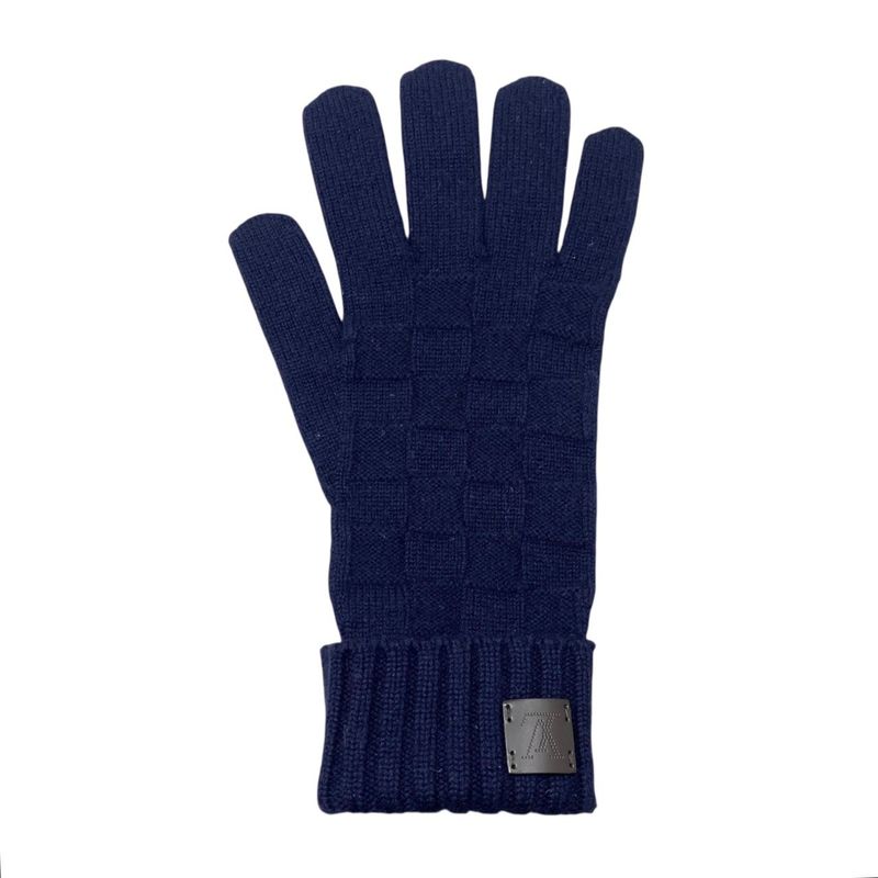 Louis Vuitton Gloves Gon Helsinki Cashmere Damier Perforated Logo — view 6
