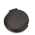 Loewe Coin Case Leather Brown Silver Hardware Anagram Small Round