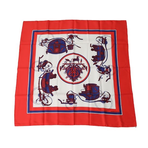 Hermes Scarf Carre 90 Exlibris Red