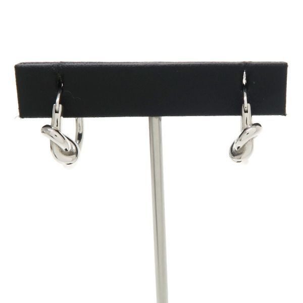 Celine Knot Small Rhodium Finish Brass Earrings