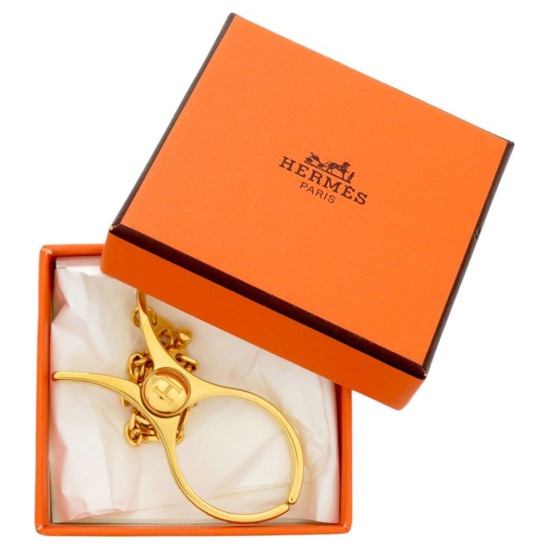 Hermes Glove Holder Filleux Metal Dore Gold 0104 — view 2