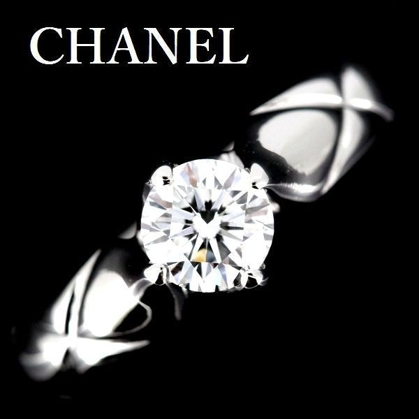 Chanel Quilted Diamond 050 CT E-Vvs 2 Ring Pt950 — view 2