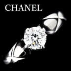 Chanel Quilted Diamond 050 CT E-Vvs 2 Ring Pt950 — view 2