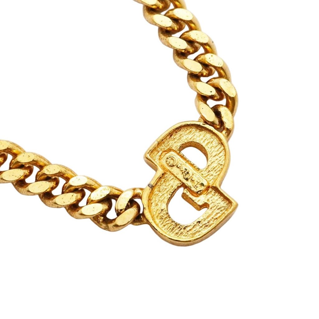 Dior Necklace CD Logo Gold Plated Rhinestone — view 2