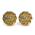 Chanel Earrings CC Logo Gold Plated
