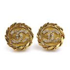 Chanel Earrings CC Logo Gold Plated