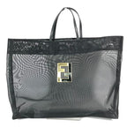 Fendi Handbag FF Logo Mesh Big Bag Nylon Black