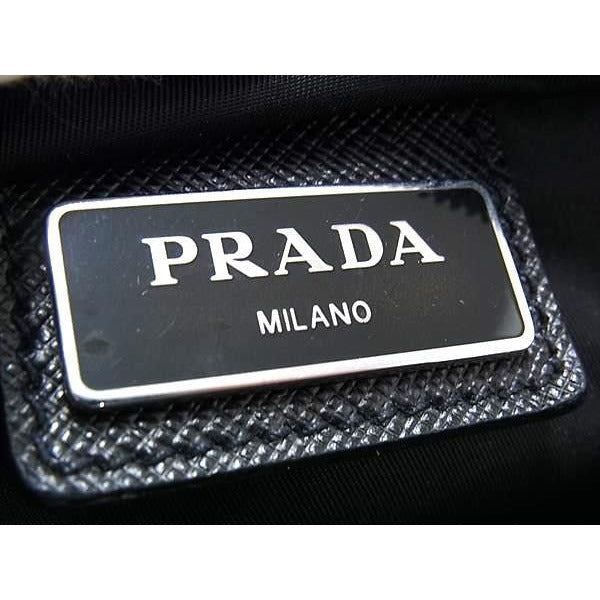 Prada Shoulder Bag Triangle Logo Black Tessuto Nylon Mark — view 5
